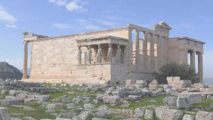 Άποψη των Καρυάτιδων στην Ακρόπολη της Αθήνας.